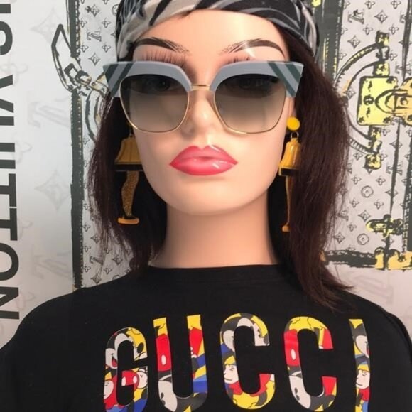 Fendi FF0241/S MVU/9K Women’s Round Sunglasses – Luxury Italian Eyewear - Picture 5 of 11